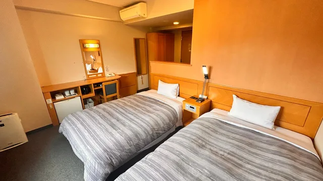 غرفة قياسية مفردة بسريرين منفصلين، Hotel Route-Inn Aizuwakamatsu 1/2