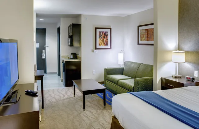 Suite, King Bed, Living Area, Holiday Inn Express Hotel And Suites Kansas City Ku Medical Center 1/5