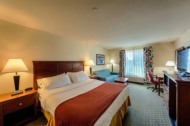 غرفة بسرير كينج مع أريكة، Triple Play Resort Hotel Suites 2/3