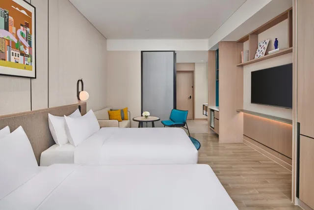 غرفة ديلوكس بسريرين منفصلين، Artyzen Habitat Taopu Shanghai 1/2
