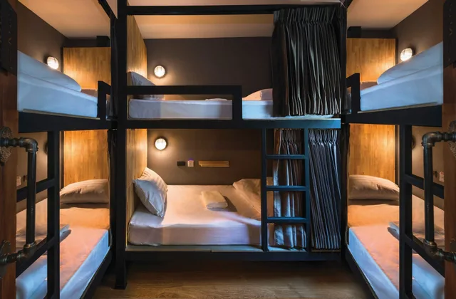 غرفة عائلية بأسرّة بطابقين، Timber Hostel 3/10