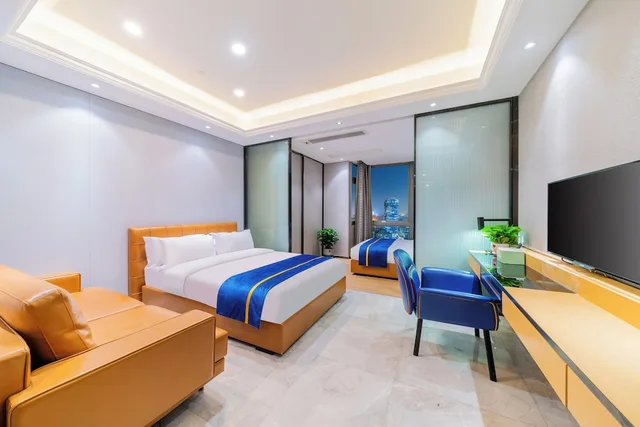 غرفة سوبيريور بسريرين مزدوجين بإطلالة على المدينة، Weekend International Apartment- Beijing Rd A-mall 4/8