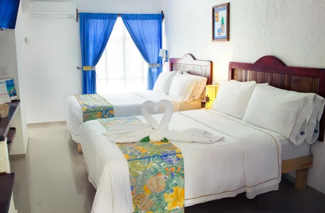 غرفة بسريرين، Eco Hotel El Rey del Caribe 3/4