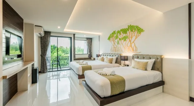غرفة ديلوكس ثلاثية بشرفة، River Front Krabi Hotel 2/3