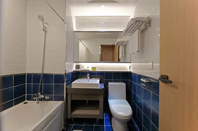 غرفة قياسية بسرير مزدوج وسرير فردي بحوض استحمام، Benikea Swiss Rosen Hotel 4/4