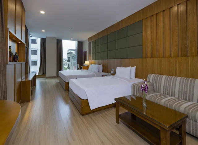 جناح عائلي بسرير مزدوج وسرير فردي بإطلالة على المدينة، Edenstar Saigon Hotel 2/9
