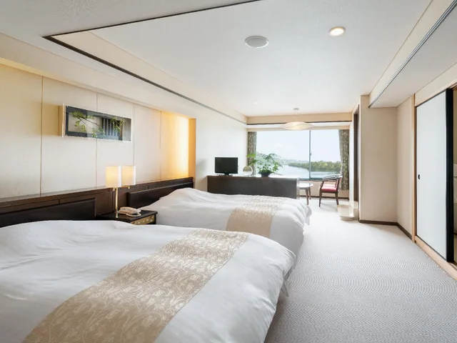 Japanese Western, 2 Semi Double Beds, Outdoor Bath، Amanohashidate Hotel 1/1