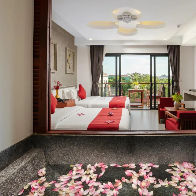 غرفة ديلوكس بسريرين منفصلين، Khmer Mansion Residence 2/7