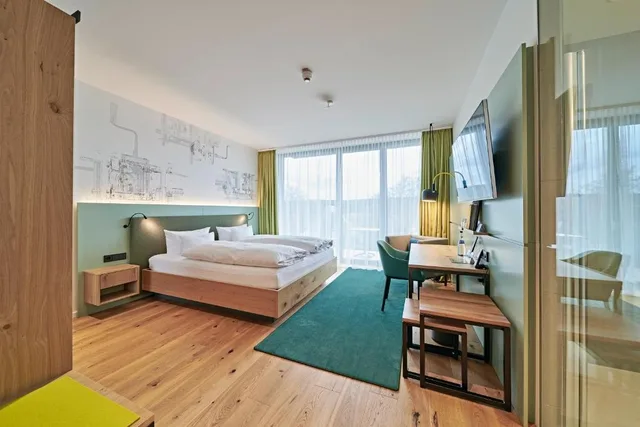 غرفة قياسية بسريرين منفصلين بشرفة، Hotel Federwerk 3/4