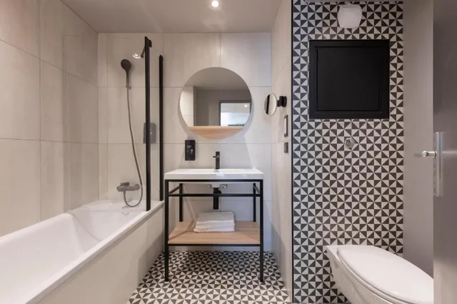 غرفة قياسية بسريرين منفصلين وسرير كوين، Tulip Residences Joinville-Le-Pont 7/8