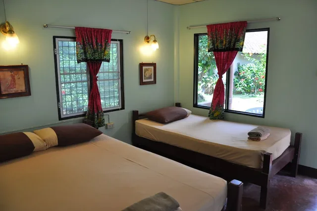 Standard, 1 Double and 1 Single Bed, with Fan، Coral Bungalows 1/3