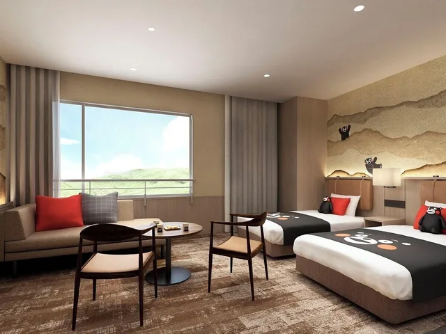 غرفة ثلاثية بسريرين منفصلين، Kamenoi Hotel Aso 1/3