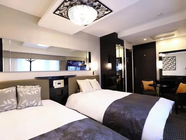 غرفة ديلوكس بسريرين منفصلين بغرفتي نوم، Apa Hotel Hatchobori Shintomicho 1/3