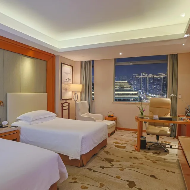 غرفة بزنس بسريرين منفصلين بإطلالة على المدينة، Yiwu Shangcheng Hotel 2/8