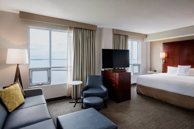 جناح بسرير كينج بإطلالة على البحيرة بغرفة نوم واحدة مع أريكة، Residence Inn By Marriott Kingston Water S Edge 3/5