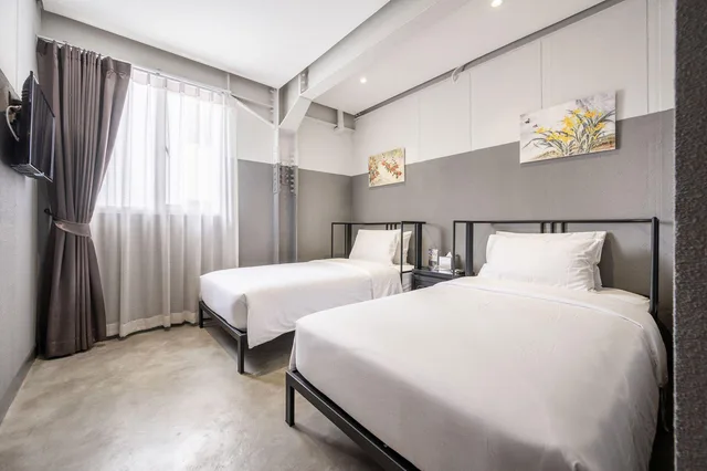 غرفة بسريرين منفصلين بحمام خاص، Talakkia Boutique Hotel 2/4