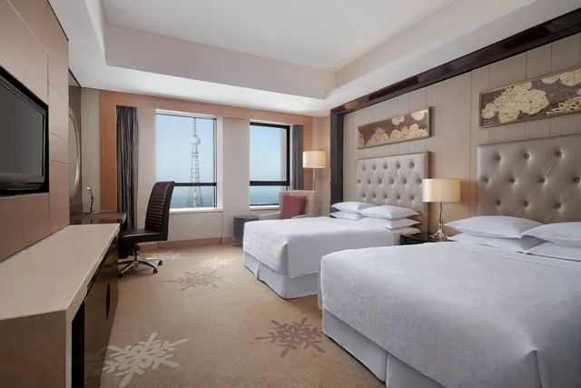 غرفة بسريرين منفصلين بإطلالة على المدينة، Sheraton Daqing Hotel 2/5