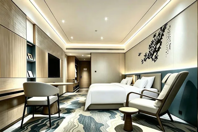 غرفة قياسية بسريرين منفصلين، Guangdong Yingbin Hotel 4/8