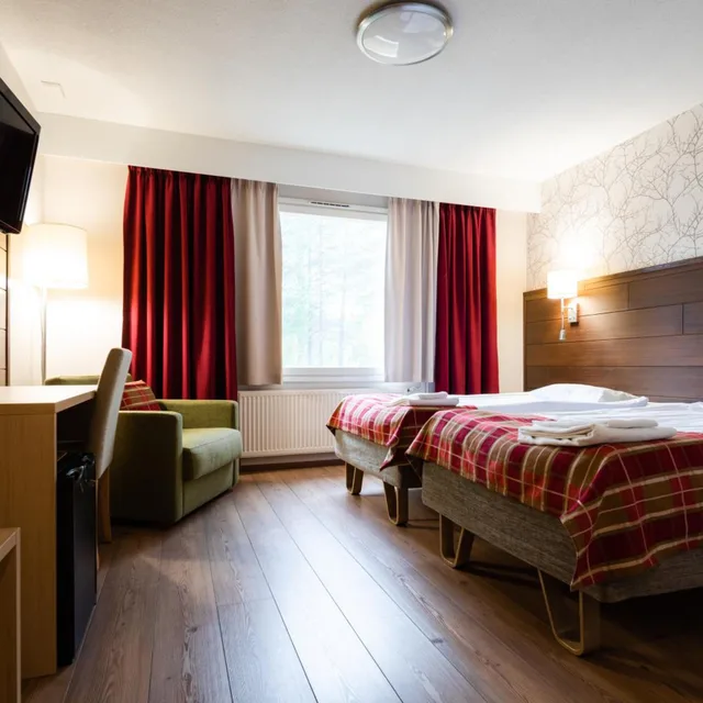 Room, Twin Beds, Sauna، Lapland Hotels Sirkantahti 3/10