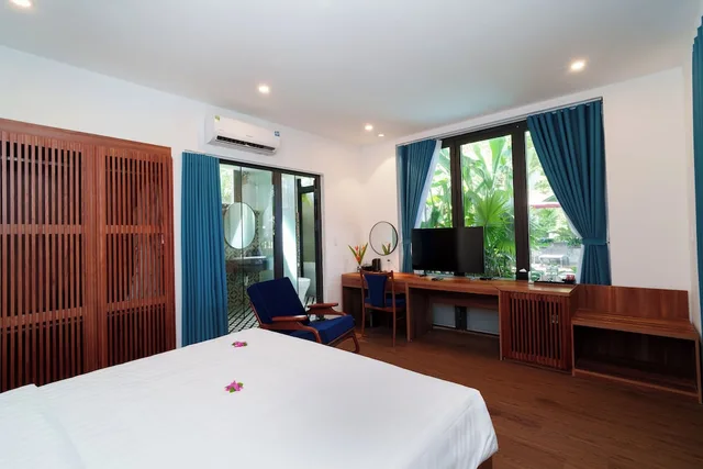 غرفة ديلوكس بسرير كينج بإطلالة على الحديقة، Gia Huy Riverside Hotel Hoi An 8/10