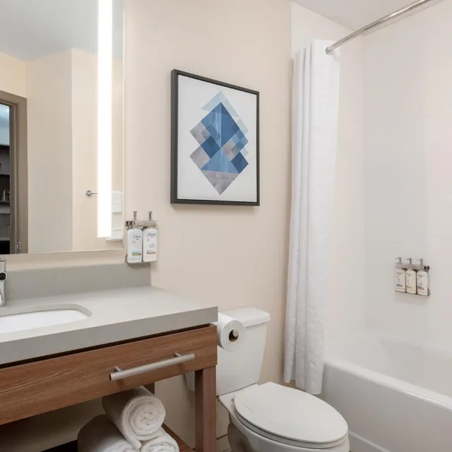 جناح استوديو بسرير كوين بحوض استحمام لذوي الإعاقة، CANDLEWOOD SUITES MOORESVILLE 4/5