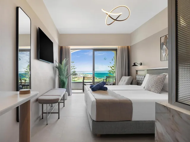 غرفة سوبيريور بسرير مزدوج أو سريرين منفصلين بإطلالة جزئية على البحر، Creta Star Hotel - Adults Only 4/9
