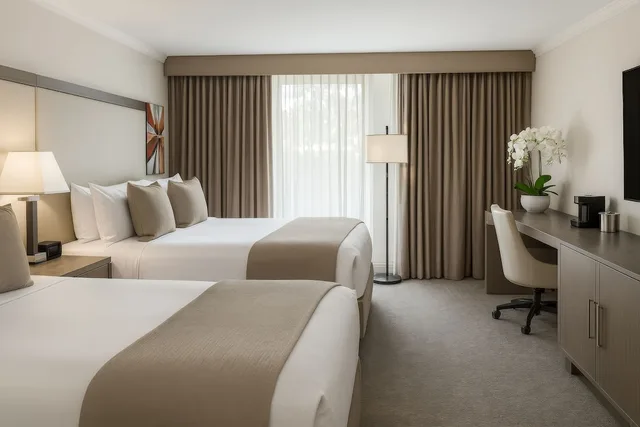 غرفة بسريرين كوين بإطلالة على الجبل بشرفة، Ontario Airport Hotel And Conference Center 1/5