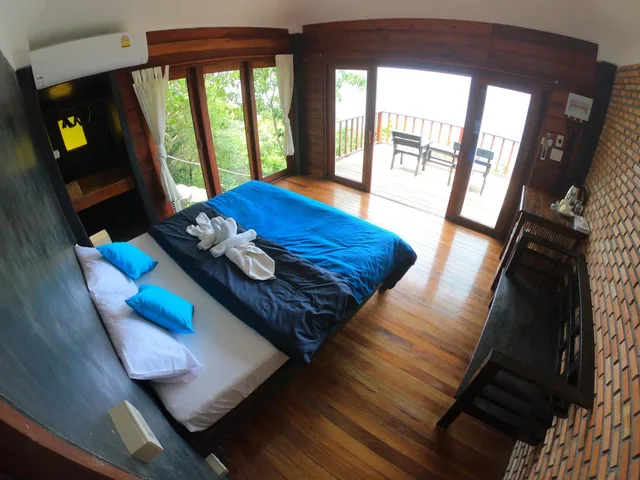 بنغل بإطلالة على البحر بشرفة، Blue Heaven Resort Koh Tao 3/8