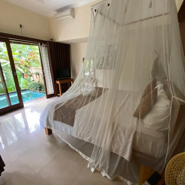 غرفة ديلوكس بسرير كينج بمسبح خاص، Dukuh Village Homestay & Villas 2/6