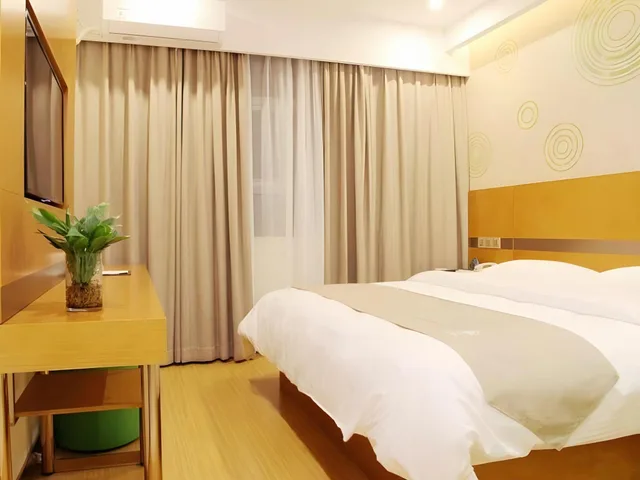 غرفة بسرير مزدوج، GREENTREE INN SHANGHAI MINHANG DISTRICT BEIQIAO SUBWAY STATION EXPRESS HOTEL 1/2