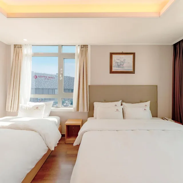 غرفة ديلوكس عائلية بسريرين منفصلين بإطلالة على المدينة، Central Park Hotel Busan 4/10