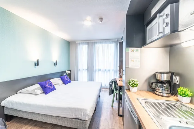 استوديو بسرير كوين، Apparthotel Montempo Bordeaux Centre 1/4