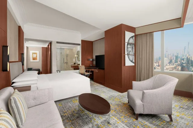 Skyline, Bund, Guest Room, King Bed, with View, High Floor، Shanghai Marriott Marquis City Centre 2/4