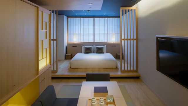 غرفة يابانية غربية، Hotel Kanra Kyoto 1/1