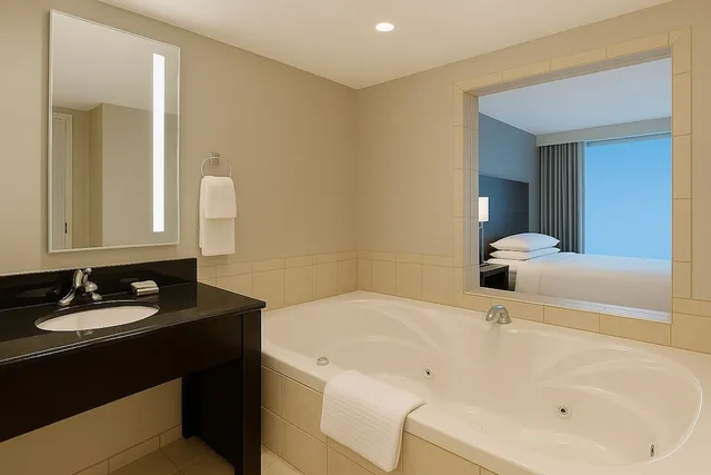 Room, King Bed, Partial Falls View, Sofa, Jetted Tub, Embassy Suites By Hilton Niagara Falls Fallsview 6/10