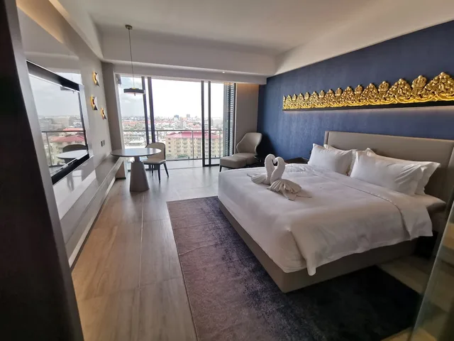 غرفة ديلوكس بسرير كينج بإطلالة على المدينة، Tian Yi International Hotel 5/10