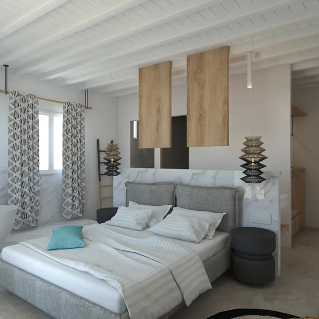 جناح جونيور بإطلالة على البحر بحوض استحمام، Apiro Mykonos 8/10
