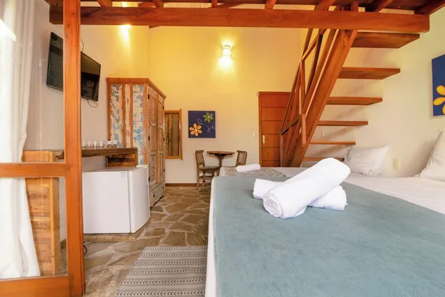 غرفة عائلية بسرير كوين وسريرين فرديين، Velinn Pousada Catamara Brasil 8/10