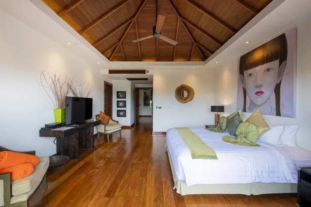 غرفة بسريرين منفصلين وسريرين كينج بـ8 غرف نوم بمسبح خاص، VILLA BAAN PHU PRANA 9/10