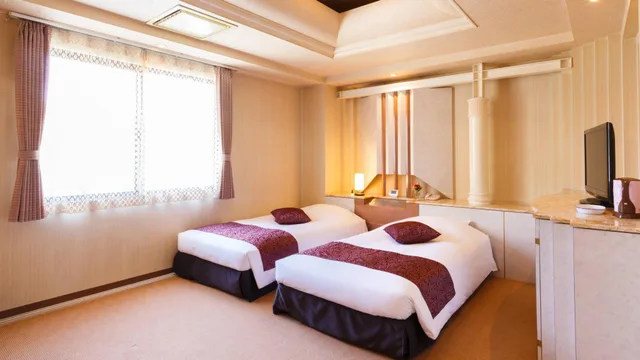 غرفة ديلوكس بسريرين منفصلين بإطلالة على المدينة، HOTEL SASARINDOU 1/1