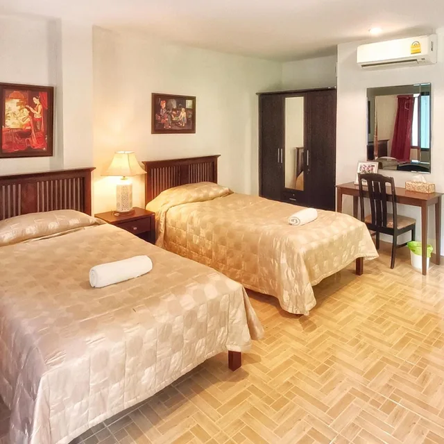 غرفة بسرير مزدوج أو سريرين منفصلين بإطلالة على الحديقة، Kong Garden Resort 7/10