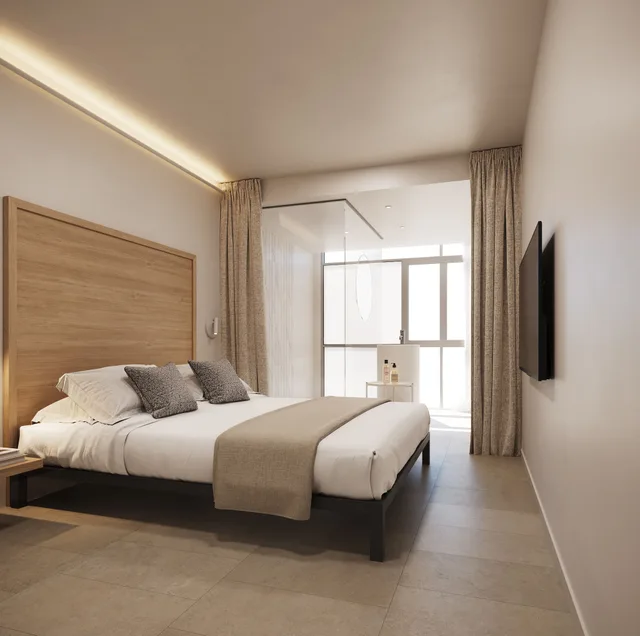 غرفة قياسية ثلاثية بسرير مزدوج وسرير فردي، Casa Lit Barcelona by Ona 4/8
