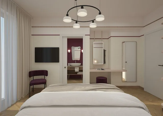 غرفة كومفورت بسريرين منفصلين، Hotel Taormina 3/4