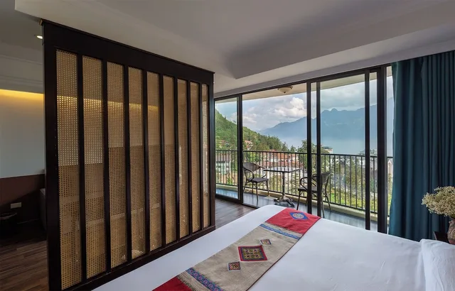 جناح بسرير كينج بإطلالة على الجبل، Sapa Panorama Hotel 8/10
