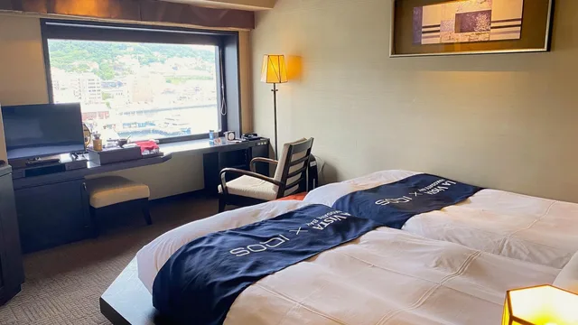 غرفة قياسية بسريرين منفصلين في المبنى الرئيسي للمدخنين، La Vista Hakodate Bay 1/1