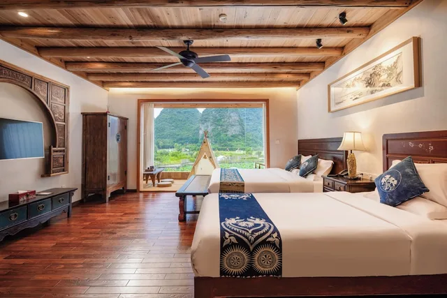 Family, Twin Beds, 1 King and 1 Single Beds, Pool Access، Yangshuo Tea Cozy Boutique Hotel 3/7