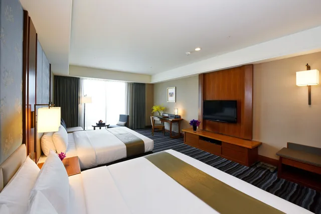 غرفة ديلوكس بسريرين كوين بإطلالة على المدينة، Fullon Hotel Tamsui Fishermen S Wharf 2/5