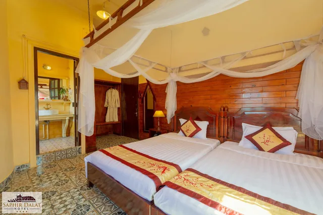 غرفة ديلوكس بسريرين مزدوجين، Saphir Dalat Hotel 5/10