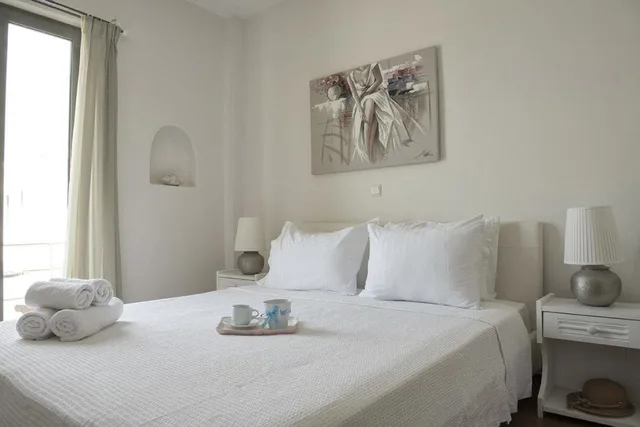 غرفة بسرير مزدوج بإطلالة على البحر، Fiamegou Villa 6/9