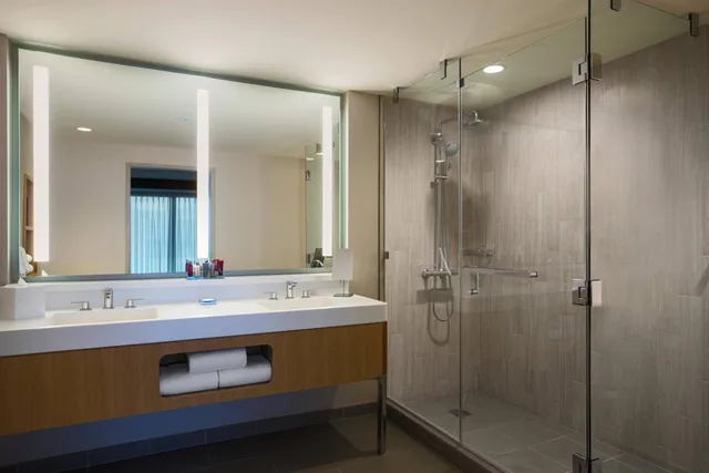 غرفة بسرير كينج بحوض استحمام لذوي الإعاقة، MARRIOTT MARQUIS CHICAGO 7/8